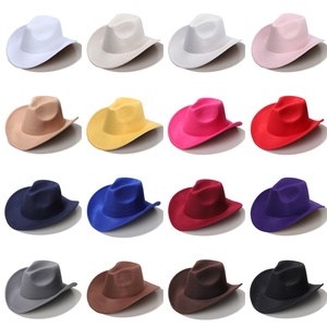 Sombreros de Vaquero de Fieltro con Logotipo Personalizado al por Mayor, Sombrero de Fieltro Occidental de Ala Ancha, Nueva Tendencia, Sombreros Fedora Clásicos para Mujer y Hombre - Product Image 2