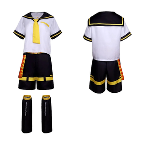 Costume de cosplay Anime Echo, uniforme de marin Kagamine JK, tenue de fête d'Halloween, perruques jaunes, ensemble complet en polyester, Noël - Product Image 1
