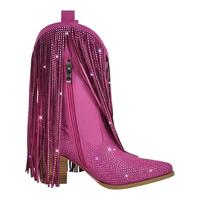 Bottes de cow-boy style western à paillettes roses CEHNO OEM ODM pour femmes cow-girls