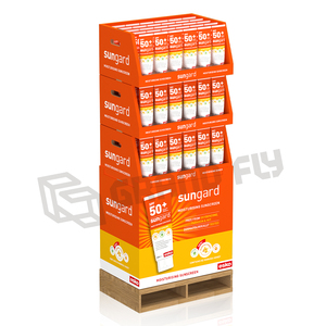 Tùy chỉnh siêu thị các tông sóng PDQ Stackable Pallet hiển thị cho chăm sóc da có thể tái chế nhu yếu phẩm hàng ngày khuyến mãi - Product Image 2