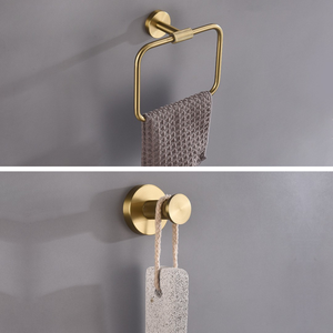 Juego de Accesorios de Baño de Metal Pulido con Espejo, Toallero Cuadrado de Lujo, Accesorio para Baño, Hotel y Hogar - Product Image 2