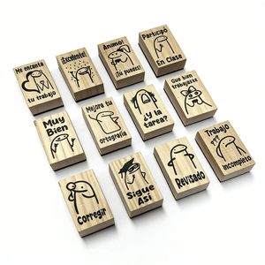 Set de Sellos de Madera con Diseño de Animales de Dibujos Animados, Sellos de Goma para Diario, Álbum de Recortes, Tareas Escolares - Product Image 2