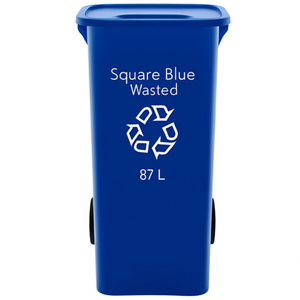 Bidone per Rifiuti Quadrato Blu da 87 L, Contenitore per Riciclaggio - Product Image 2
