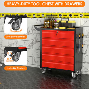 Chariot à outils antivol en métal à 5 tiroirs avec option OEM pour les outils de jardin - Product Image 4