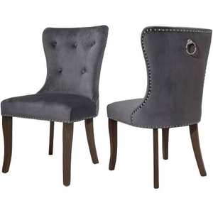 Nordic Luxury Restaurant Home Kitchen Sillas Upholstery Soft Fabric <b>Grey</b> <b>Velvet</b> High Back Dining <b>Chairs</b> - Product Image 2