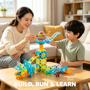 Parcours de billes magnétique Dinosaure Paradise, blocs de construction, jouet créatif et éducatif, piste de 5,5 cm, 74 pièces pour enfants - Product Image 3