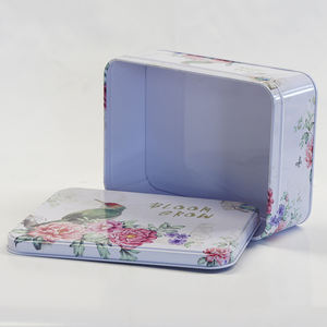 Caixa de embalagem de lata retangular dobradiça, venda quente personalizada da impressão do presente do recipiente do retangular caixa de metal de estanho de três peças para lata do biscoito lata - Product Image 3