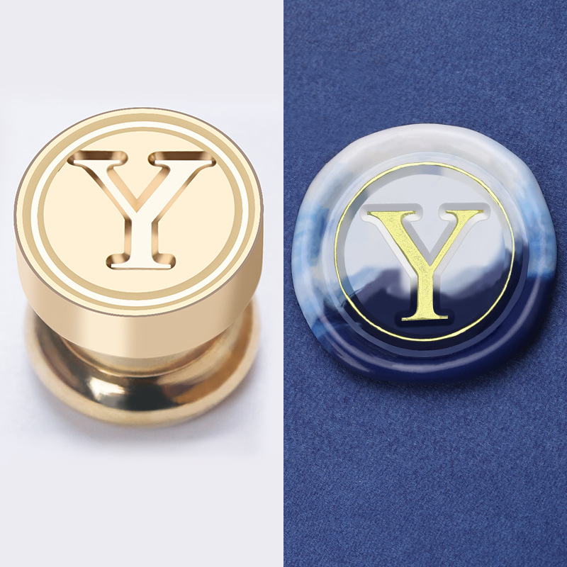 Lettre Y miniature verticale (tête unique en cuivre de 1,5 cm)