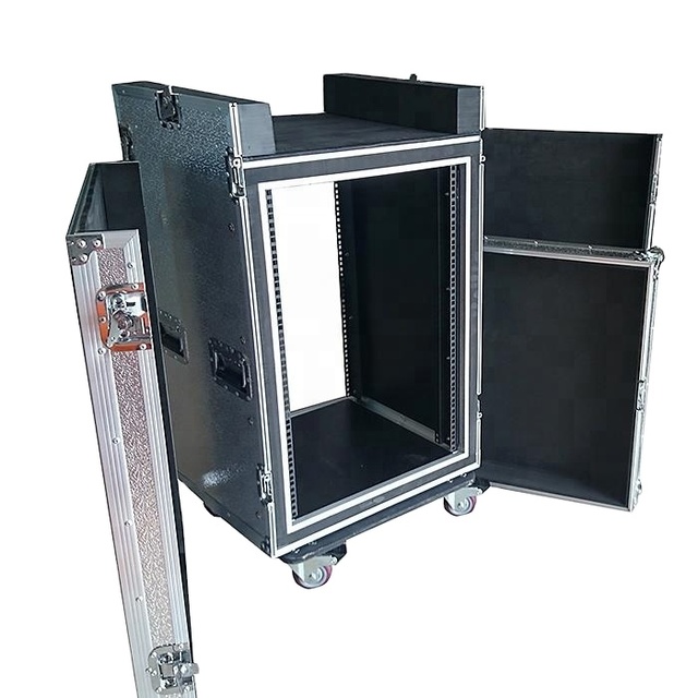 Flight Rack case 16U Shockproof Amp Rack Amplifier Studio Racks for Dj Workstation Flight Case