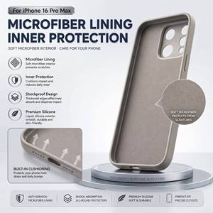 <span class=keywords><strong>Coque</strong></span> de téléphone en silicone liquide magnétique doux mat de qualité supérieure, couleur unie, antichoc, pour 16 Pro Max, anti-rayures, ajustement parfait - Product Image 4