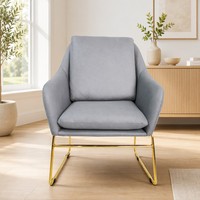 Fauteuil de lecture à accoudoirs le plus vendu, chaise de loisirs avec structure métallique, chaise individuelle en tissu pour salon, maison, hôtel, café