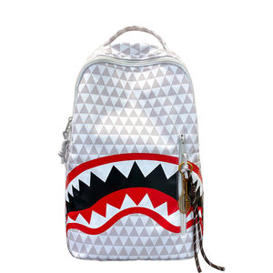 Modisches geometrisches Muster für Hai Mund Design Rucksack für Paare Trendy Casual School Reisetasche Reiß verschluss für Jugendliche - Product Image 5