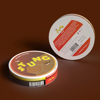 Étiquettes personnalisées pour sachets de snus, diverses saveurs, impression à l'encre parfumée, autocollants 3D avec vernis UV sélectif, étiquettes d'emballage pour boîtes de snus et pots.