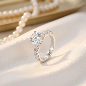 Anel de Noivado Personalizado em Moissanite, Prata Esterlina 925, Banho de Ouro 18K, Joias de Luxo Certificadas GRA, VVS1 <span class=keywords><strong>1ct</strong></span>, Presente - Product Image 6