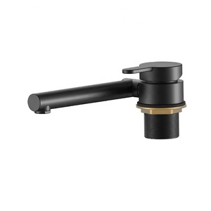 Robinet <span class=keywords><strong>de</strong></span> <span class=keywords><strong>cuisine</strong></span> extérieur en laiton, à montage sur plan, pliable, rotatif à 360°, noir brossé, monocommande, design moderne, <span class=keywords><strong>avec</strong></span> cartouche céramique - Product Image 1