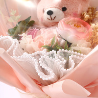 Nouveau design en forme de cœur boîte à roses pour la Saint-Valentin Bouquet transparent Boule Bobo Boule étanche acrylique ours en peluche poupée Bouquet de savon