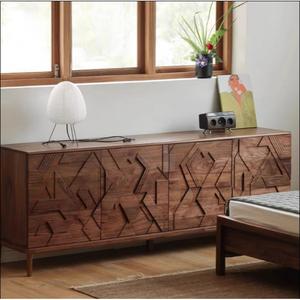 Buffet en bois massif en noyer armoire <span class=keywords><strong>de</strong></span> <span class=keywords><strong>rangement</strong></span> style antique luxe simple salon sous-sol armoire chambre à coucher commode - Product Image 6