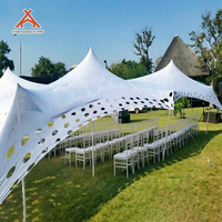 Lona de Poliéster OEM Kawagebo Kamp (KK) 49.2' X 65.6' 300 ㎡   Carpa Extensible Tipo Queso para Eventos y Fiestas de Boda de 100-150 Personas