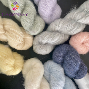 Fil à crocheter de luxe 50g 325m en mélange de soie d'alpaga, teint fantaisie, brossé, ultra doux, respectueux de la peau, chaud et moelleux, pour écharpe et pull - Product Image 1