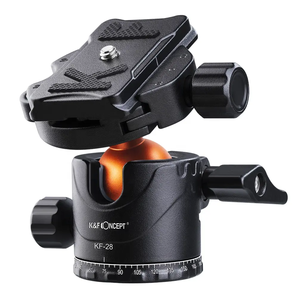 K&F Concept camera tripod Ball Head 360 Degree Rotating Panoramic with Quick Release Plate Bubble Level for monopod