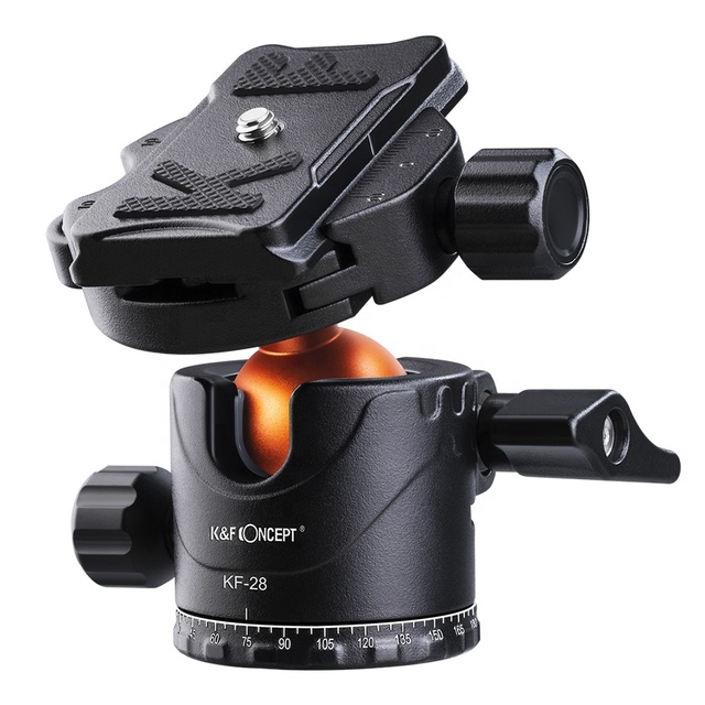 K&F Concept Camera Tripod Ball Head 360 Degree Rotating Panoramic With Quick Release Plate Bubble Level for Monopod