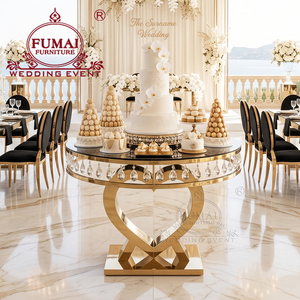 Heart shaped base, circular <b>mirror</b>, elegant wedding, luxurious cake <b>table</b> - Product Image 5