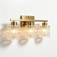 Luminaire de salle de bain personnalisé à 3 lumières, luminaire de vanité, base E26/E27, éclairage au-dessus du miroir avec verre transparent