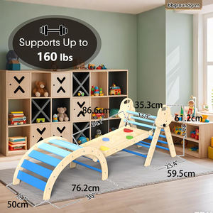 Structure d'escalade en bois pour enfants en bas âge, robuste, pour l'intérieur et l'extérieur, aire de jeux jungle pour enfants en intérieur - Product Image 6