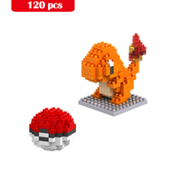 Kit de mini-blocs de construction, briques, personnage de dessin animé Pikachu, animaux, modèle, jeux éducatifs, jouets, blocs Pokémon