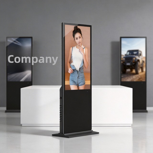Rongfengyuan 75-inch Indoor Vertical Advertising Kiosk Floor-standing Android Display Portrait-mode LCD Player IP65 Elevator CE