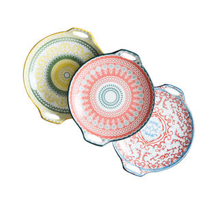 Plato redondo de cerámica <span class=keywords><strong>Bohemia</strong></span> con mango, platos de Porcelana vintage para servir, para hotel - Product Image 5