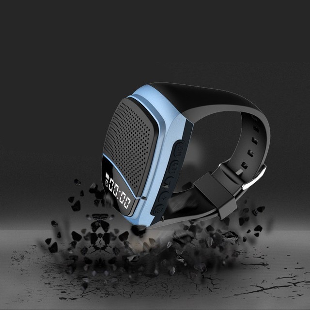 UNLOV Wireless Speaker Watch Plastic Waterproof Subwoofer for Outdoor Sports Running Portable Wristband Music Sound System