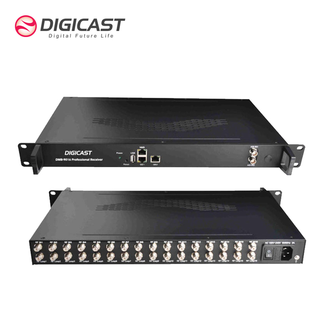 16 Channels IRD TV Digital QPSK Demodulation 8 Frequency DVB SS2 TT2 RF DVB IP Gateway High Definition Web-based Management BISS