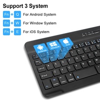 Mouse Keyboard Nirkabel, Papan Ketik dan Mouse Komputer Tidak Bersuara Dapat Diisi Ulang USB untuk iPad Bekerja Tablet Mini BT