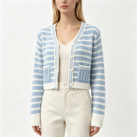 Robe en tricot pointelle à rayures blanches et menthe, manches longues, pour femme, qualité supérieure, personnalisable OEM & ODM, vente en gros - Barcenola Maxi