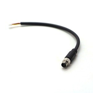Black 4-Pin Connector <b>Cable</b> with Stripped Wires <b>for</b> Electronic Devices - Product Image 1