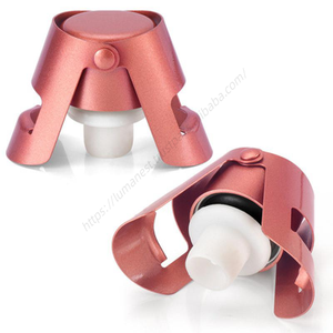 Bouchon de champagne en acier inoxydable CL358 en gros, outils de bar, bouchon de bouteille de vin mousseux, scellant à poussoir - Product Image 5
