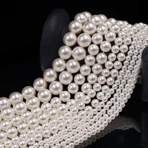 High Quality 3mm 4mm 5mm 6mm 7mm 8mm 10mm 12mm Plastic ABS Diy Bracelet Jewelry Pearl Loose Beads