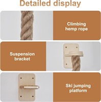 ROPECUBE Corde d'escalade murale pour chat, arbre à chat à deux niveaux avec échelle en bois et plateforme de repos, plaisir sans fin pour chats et chatons