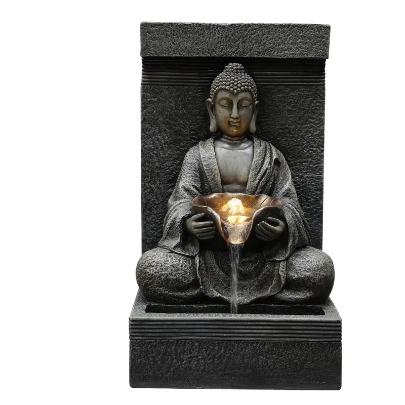 Clássico sentado estátua de buda fonte de água para o interior e decoração ao ar livre