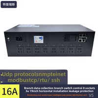 Prise PDU Intelligente Gelongtu avec Surveillance à Distance, Protection Contre les Fuites, Protocole SNMP/SSH/Telnet, Entrée 16A, Sortie 8x10A