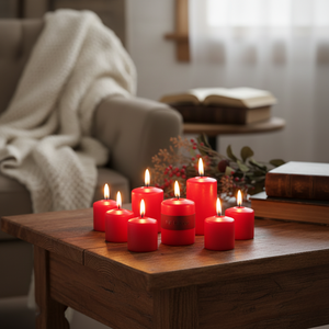 NF Lauren Red Small Pillar <b>Candle</b> Private Label Scented Cylinder Handmade Soy Wax Eco-friendly Long-Lasting Home Decor <b>Bulk</b> - Product Image 3
