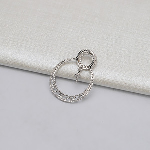 Colgante de Cabeza de Muñeco de Nieve Blanco de Plata S925, Colgante de Perla de 6-8 mm, Accesorios de Joyería DIY, Bandeja con Incrustaciones de Dijes con Patrón Numérico 598 - Product Image 4