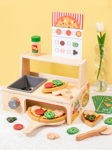 Juego de Pizza de Madera, Juguete de Simulación de Pizzería, Juguete Educativo Montessori para Niños, Habilidades Motoras Finas y Coordinación Mano-Ojo - Product Image 5