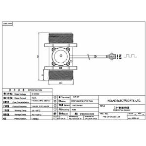 Débitmètre d'eau magnétique à effet Hall KOLAS FHS-3P-3T150-DN40 avec rotor en POM, DN40, sortie impulsionnelle, 3-150 LPM - Product Image 3