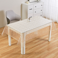 Nappe en PVC transparente avec paillettes argentées RNPT, nappe scintillante imperméable, taille personnalisée pour mariage, fête, dîner