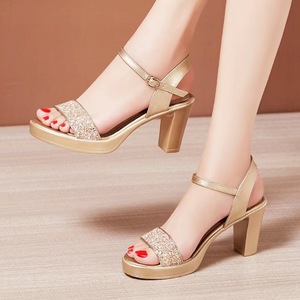 High Heel Thick Heel Thick Bottom Waterproof Platform Performance Model Cheongsam Catwalk Shoes Women's <b>Sandals</b> 2024 - Product Image 2