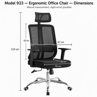 Chaise de bureau pivotante à hauteur réglable avec base chromée, chaise de bureau ergonomique en maille avec appui-tête