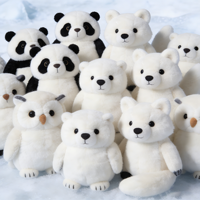 Jouets en peluche personnalisés pour enfants, directement de l'usine, animaux en peluche de dessins animés, panda, ours polaire, hibou, pour la vente en gros personnalisée