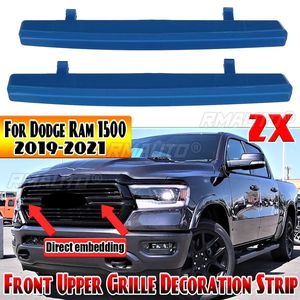 แถบตกแต่งกระจังหน้ารถยนต์ 2 ชิ้น สำหรับ Dodge Ram 1500 ปี 2019 2020 2021 แถบแต่งกระจังหน้าแบบสปอร์ต - Product Image 1